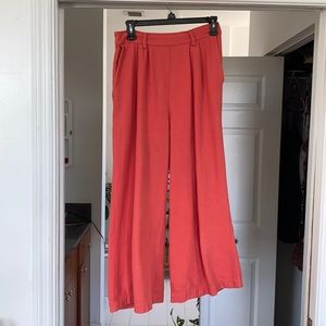 Red orange high waisted pants